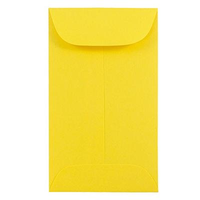 JAM PAPER #3 Coin Business Colored Envelopes - 2 1/2 x 4 1/4 - Yellow Recycled - Bulk 1000/Carton