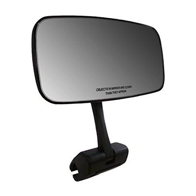 CIPA 02109 Black 7" x 14" COMP Universal Marine Mirror with Deluxe Cast Aluminum Cup Mounting Bracke