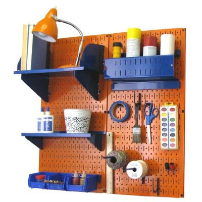 Wall Control Hobby Craft Pegboard Organizer Storage Kit, Orange/Blue