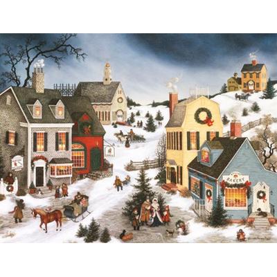LANG -"Caroling in the Village", Boxed Christmas Cards, Artwork by Linda Nelson Stocks" - 18 Cards,