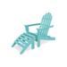 Trex Outdoor Cape Cod 2-Piece Folding Adirondack Seating Set in Blue | 36 H x 28 W x 34.25 D in | Wayfair TXS116-1-AR
