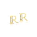 Carissima Gold 9ct Yellow Gold Cubic Zirconia 'R' Initial Stud Earrings