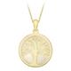 CARISSIMA Gold Women's 9ct Yellow Gold Mother Of Pearl 'Tree Of Life' Pendant on Curb Chain of 46cm/18