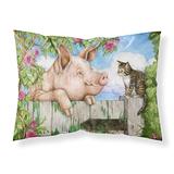 Caroline's Treasures CDCO0349PILLOWCASE Pig at The Gate with The Cat Fabric Standard Pillowcase, Sta screenshot. Pillowcases & Pillow Shams directory of Bedding.