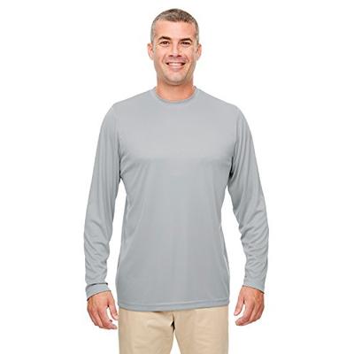 UltraClub Men's Cool & Dry Performance Long-Sleeve Top 5XL GREY