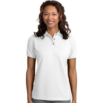 Port Authority Ladies Heavyweight Cotton Pique Polo. L420 White S