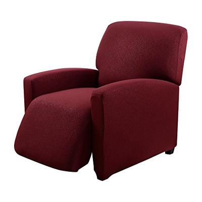 Madison JER-LGRECL-S-RU Stretch Scroll Jersey Slipcover Recliner Ruby