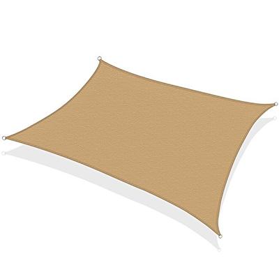 KHOMO GEAR Rectangular Sun Shade Sail 16 x 20 Ft UV Block Fabric - Tan - Beige