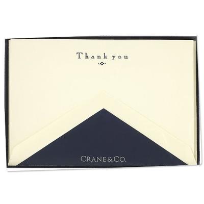 Crane & Co. Navy Hand Engraved Thank You Cards (CT3116),10 cards / 10 lined envelopes