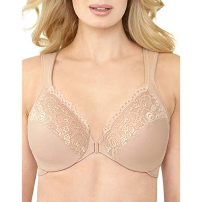 Glamorise Women's Plus Size Full Figure Wonderwire Front Close Bra #1245, Cafe, 44H