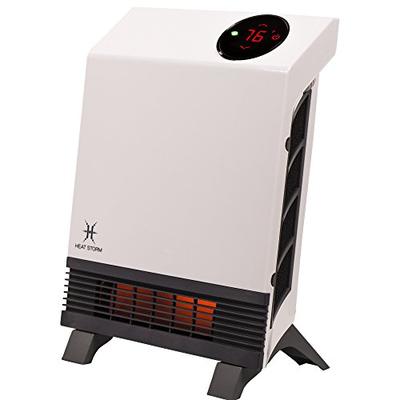 Heat Storm Wave Floor to Wall Infrared Space Heater with Attachable Feet, Remote Control, Built in T