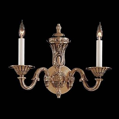 Metropolitan N700202, Boudoir Candle Wall Sconce Lighting, 2 Light, 120 Total Watts, Brass