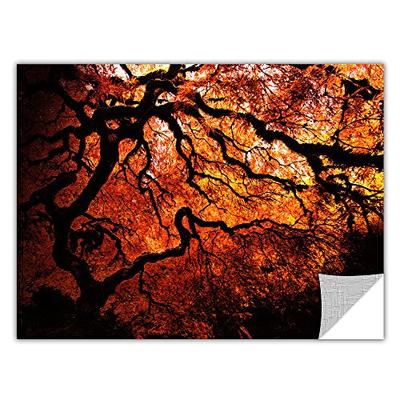 ArtWall John Black 'Fire Breather: Japanese Tree' Removable Graphic Wall Art, 18 by 24-Inch