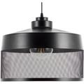Beliani - Luminaire Lampe Suspension Noire et Transparente en Métal E27 40W avec Abat-jour Grillagé