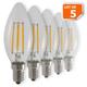 Lampesecoenergie - Lot de 5 Ampoules Flamme Filament 4w eq. 42W Culot E14 blanc chaud 2700-3200K