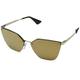 Prada Women's 0PR68TS ZVN5N2 63 Sunglasses, Pale Gold/Darkbrownmirgoldpolar