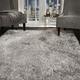 SHAGGY RUG Super Plush Extra Large Rugs Living Room with SHIMMERING SPARKLE GLITTER STRANDS Fluffy 55mm Thick Pile Height Modern Area Rugs - (Silver Grey, 160cm x 230cm (5.5ft x 7.5ft))