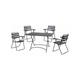 Set tavolo con 4 sedie da esterno pieghevoli in metallo antracite, Fredi Remy