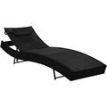Vidaxl - Lettino Prendisole con Cuscino in Polyrattan Nero