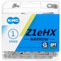 KMC Unisex – Erwachsene Z1eHX Narrow EPT E-Bike 1-Fach Kette 1/2" x3/32, 128 Glieder, Silber