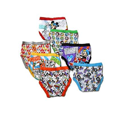 Disney Little Boys' Seven Pack Mickey Mouse Briefs, Assorted, 4T