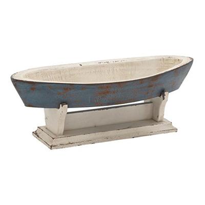 Deco 79 Wood Boat Bowl, 22 by 8-Inch
