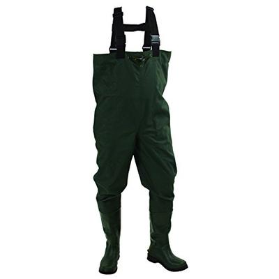Frogg Toggs Cascades 2-ply Poly/Rubber Bootfoot Chest Wader, Cleated Outsole, Forest Green, Size 12
