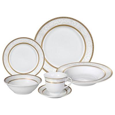 Porcelain Dinnerware Set, 24 Piece Service for 4 by Lorren Home Trends: Amelia Design