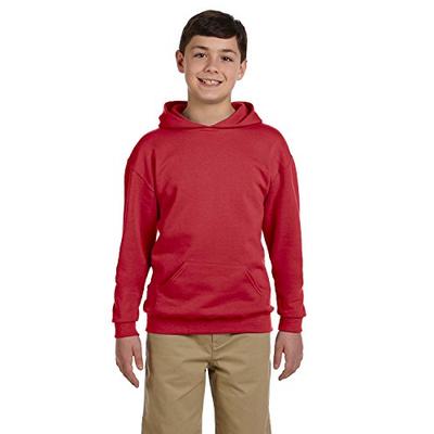 Jerzees Youth NuBlend Hooded Pullover Sweatshirt, True Red, Small