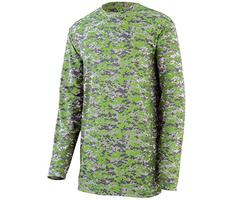 Augusta Sportswear MEN'S DIGI CAMO WICKING LONG SLEEVE T-SHIRT XL Lime Digi