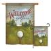 Breeze Decor Welcome Golfers Interests Sports Impressions Vertical House 2-Sided 40 x 28 in. Flag Set in Gray/Green | 40 H x 28 W in | Wayfair