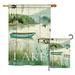 Breeze Decor At the Lakeside Nature Outdoor Impressions Vertical House 2-Sided Polyester 40 x 28 in. Flag Set in Green | 40 H x 28 W in | Wayfair
