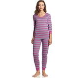 Leveret Womens Pajamas Fitted Striped 2 Piece Pjs Set 100% Cotton Sleep Pants (Medium, Purple & Deni screenshot. Pajamas directory of Lingerie.