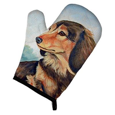 Caroline's Treasures 7023OVMT Long Hair Chocolate and Cream Dachshund Oven Mitt, Large, multicolor