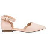 Brinley Co. Womens Scalloped Ankle Strap Flat Nude, 6 Regular US screenshot. Shoes directory of Clothing & Accessories.