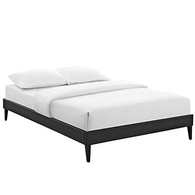 Modway MOD-5896-BLK Tessie Vinyl Bed Frame with Squared Tapered Legs Full Black