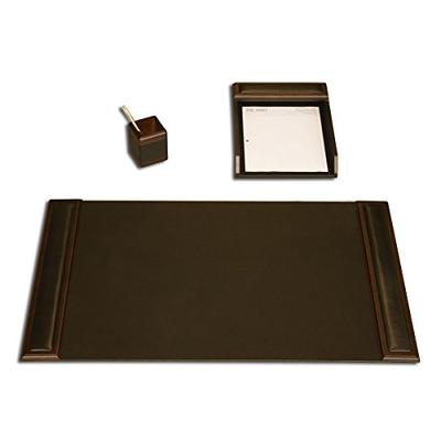 Dacasso Walnut and Leather Desk Set, 3-Piece