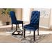 Baxton Studio Dylin Modern Navy Blue Velvet Fabric Button Tufted Wood Dining Chair- BBT5158-Navy Blue-DC