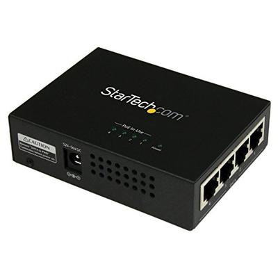 StarTech.com 4 Port Gigabit Midspan - PoE+ Injector - 802.3at and 802.3af - Wall-mountable Power ove