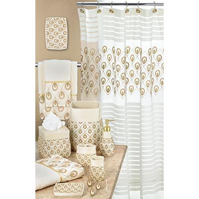 Popular Bath Shower Curtain, Seraphina Collection, 70" x 72", Ivory
