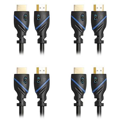 C&E HDMI CNE74512 High-Speed HDMI Cable 3-Feet, Supports Ethernet, 3D and Audio Return, 4 Pack