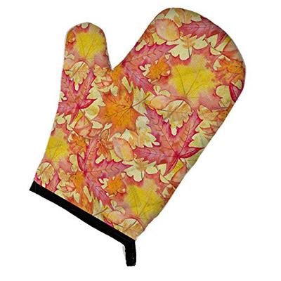 Caroline's Treasures BB7498OVMT Fall Leaves Watercolor Red Oven Mitt, Large, multicolor