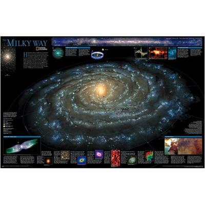 The Milky Way Laminated Wall Map 31"x20"