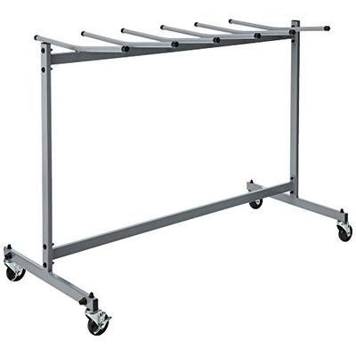 ZOWN Commercial Heavy Duty Folding Chair Trolley Cart with Locking Casters, Gray