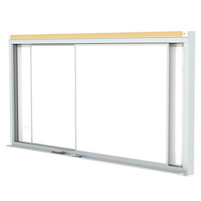 Ghent 4"x8" Horizontal Sliding Panel Unit Porcelain Magnetic 28 gauge Whiteboard - Made in the USA