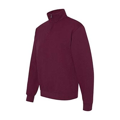Jerzees 995 Adult NuBlend 1 By 4-Zip Cadet Collar Sweatshirt - Maroon, Small