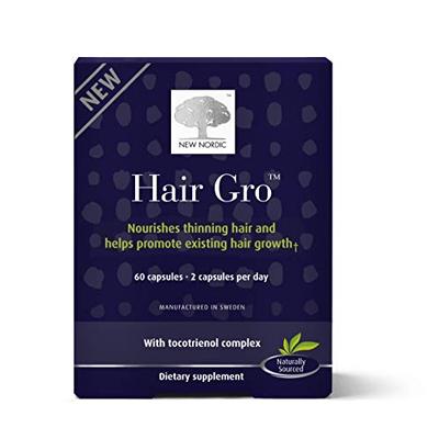 New Nordic Hair Gro, 60 Tablets Hair Growth Supplement, Biotin, Palm Fruit Extract, Naturally Source