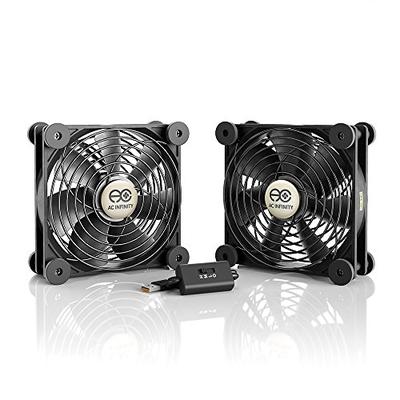 AC Infinity MULTIFAN S7, Quiet Dual 120mm USB Fan for Receiver DVR Playstation Xbox Computer Cabinet