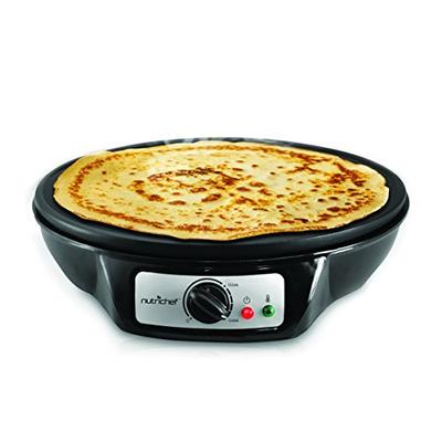NutriChef Electric Griddle & Crepe Maker | Nonstick 12 Inch Hot Plate Cooktop | Adjustable Temperatu