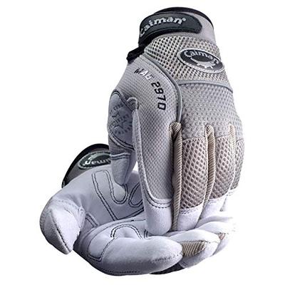 Caiman 2970-6 Extra Large Genuine American Deerskin Multi Activity Glove, Gray and Silver